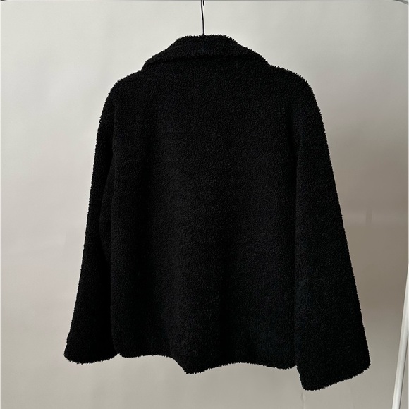 FEW MODA NEW YORK Faux Shearling Teddy Coat Cropped in Black Size-Medium - Picture 7 of 9